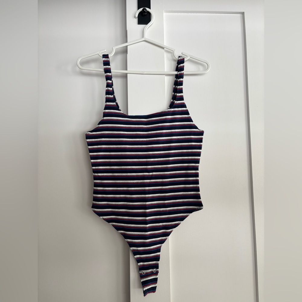 Garage Navy and Red Striped Tank Top